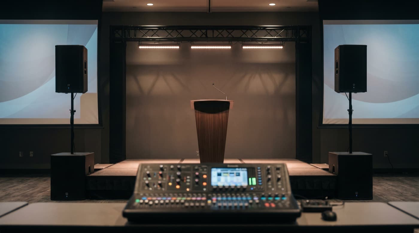 Corporate · Sala — sonido e iluminación por HORK en León